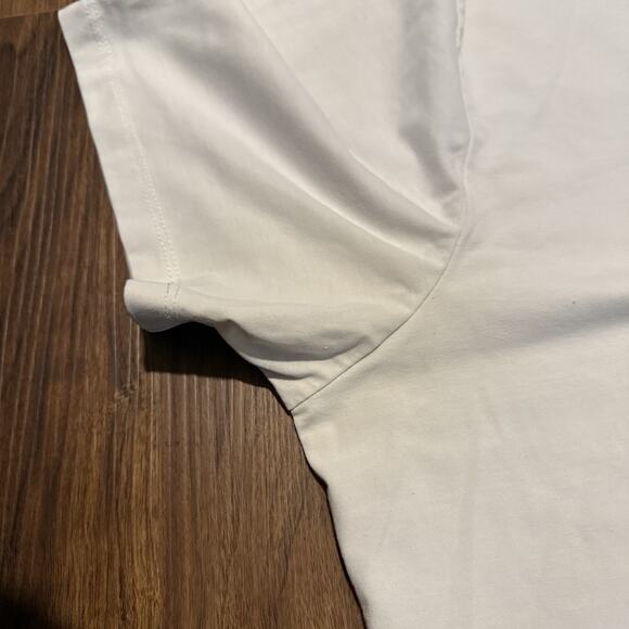 CUTS Curve Hem Minimal T-Shirt Men XXL White Stretchy Sustainable Basic Layering - Picture 3 of 9